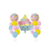 Parti Station Pastane Şeker Cupcake Konsept Doğum Günü Balon Set İce Cream Tema Doğum Günü Balon