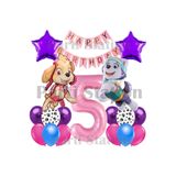 Parti Station Paw Patrol Skye ve Everst Konsept 5 Yaş Doğum Günü Parti Balon Seti
