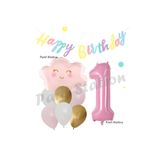 Parti Station Pembe Bulut 1 Yaş Balon Set PSPİNKBULUT