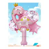 Parti Station Pembe Dinozor 1 Yaş Balon Set PSPİNKDİNO