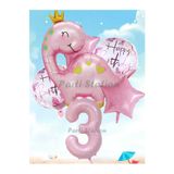 Parti Station Pembe Dinozor 3 Yaş Balon Set PSPİNKDİNO