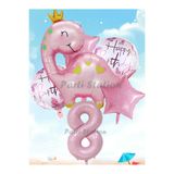 Parti Station Pembe Dinozor 8 Yaş Balon Set PSPİNKDİNO