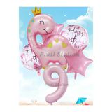 Parti Station Pembe Dinozor 9 Yaş Balon Set PSPİNKDİNO