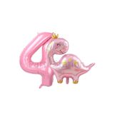 Parti Station Pembe Dinozor Temalı 4 Yaş Pembe Rakam Balon Seti Doğum Günü Dekorasyonu PSPNKDİNA