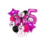 Parti Station Pembe Kelebek 5 Yaş Balon Set Kelebek Konsept Doğum Günü Balon Balon Set