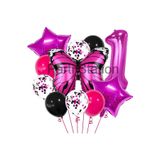 Parti Station Pembe Kelebek Temalı 1 Yaş Folyo Balon Seti Doğum Günü Dekorasyonu