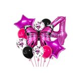 Parti Station Pembe Kelebek Temalı 4 Yaş Folyo Balon Seti Doğum Günü Dekorasyonu