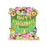 Parti Station Pembe Safari Hayvanlar 1 Yaş Balon Set PSSAFARİBLN2