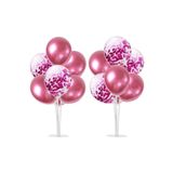 Parti Station Pembe Ve Şeffaf Konfetili Balonlu Ayaklı Balon Standı