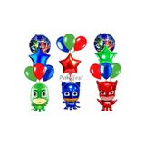 Parti Station Pijamaskeliler Yaş Balon Seti Pjmasks Konsept Helyum Balon Set Pijamaskeli Doğum Günü Set