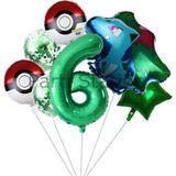 Parti Station Pokemon Bulbasaur Konsept 6 Yaş Balon Set Pokemon Bulbasaur Balon Doğum Günü Folyo Balon Set
