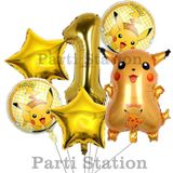 Parti Station Pokemon Pikachu Konsept 1 Yaş Doğum Günü Balon Set Pokemon Pikaçu Folyo Balon Set