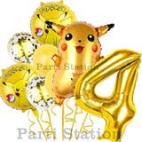Parti Station Pokemon Pikachu Konsept 4 Yaş Doğum Günü Balon Set Pokemon Pikaçu Folyo Balon Set