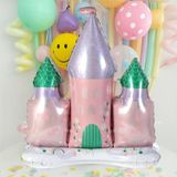 Parti Station Prenses Konsept Pembe Mor Balon Prenses Evi Şato Balon Konsept Doğum Günü Balon