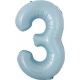 Parti Station Rakam Folyo Balon Bebek Mavisi Mavi 3 Yaş Balon 76 Cm Sayı Balon Uçan Balon Helyum Balon