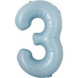 Parti Station Rakam Folyo Balon Bebek Mavisi Mavi Yaş Balon 76 cm Sayı Balon Uçan Balon Helyum Balon - Bebe Mavisi - 3