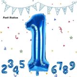 Parti Station Rakam Folyo Balon Lacivert Rakam Balon Mavi 1 Yaş Balon 76 Cm Sayı Balon Uçan Balon Helyum Balon