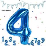 Parti Station Rakam Folyo Balon Lacivert Rakam Balon Mavi 4 Yaş Balon 76 Cm Sayı Balon Uçan Balon Helyum Balon