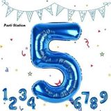 Parti Station Rakam Folyo Balon Lacivert Rakam Balon Mavi 5 Yaş Balon 76 Cm Sayı Balon Uçan Balon Helyum Balon