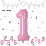Parti Station Rakam Folyo Balon Pembe Rakam Balon Bebek Pembe 1 Yaş Balon 76 Cm Sayı Balon Uçan Balon Helyum Balon