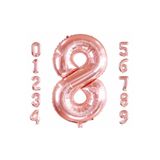 Parti Station Rakam Folyo Balon Rosegold 8 Yaş 76cm Helyum Balon