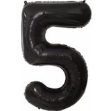 Parti Station Rakam Folyo Balon Siyah Rakam Balon Siyah 5 Yaş Balon 76 Cm Sayı Balon Uçan Balon Helyum Balon