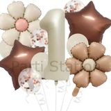 Parti Station Retro Renk Papatya Konsept 1 Yaş Balon Set Retro Renk Tema Doğum Günü Parti Balon Set
