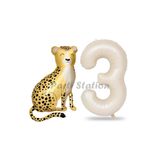 Parti Station Safari Çita Krem 3 Yaş Rakam Balon Set PSÇİTABSK