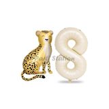 Parti Station Safari Çita Krem 8 Yaş Rakam Balon Set PSÇİTABSK