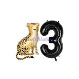 Parti Station Safari Çita Siyah 3 Yaş Rakam Balon Set PSÇİTABSS