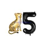 Parti Station Safari Çita Siyah 5 Yaş Rakam Balon Set PSÇİTABSS