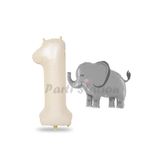 Parti Station Safari Fil Krem 1 Yaş Balon Set PSELEPHANTK