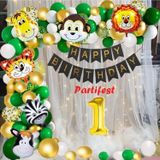 Parti Station Safari Hayvanlar 1 Yaş Balon Set Safari Konsept Helyum Balon Set Safari Doğum Günü Set