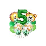 Parti Station Safari Jungle Yeşil Rakam 5 Yaş Balon Set PSSFRYSL1
