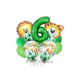 Parti Station Safari Jungle Yeşil Rakam 6 Yaş Balon Set PSSFRYSL1