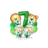 Parti Station Safari Jungle Yeşil Rakam 7 Yaş Balon Set PSSFRYSL1