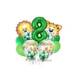 Parti Station Safari Jungle Yeşil Rakam 8 Yaş Balon Set PSSFRYSL1