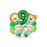 Parti Station Safari Jungle Yeşil Rakam 9 Yaş Balon Set PSSFRYSL1
