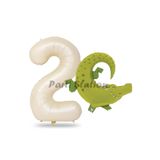 Parti Station Safari Timsah Krem 2 Yaş Doğum Günü Balon Set PSTİMSAHBSK