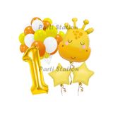 Parti Station Safari Zürafa 1 Yaş Doğum Günü Balon Set PSZURAFA