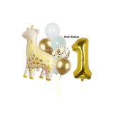 Parti Station Safari Zürafa 1 Yaş Doğum Günü Balon Set PSZURFA