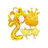 Parti Station Safari Zürafa 2 Yaş Doğum Günü Balon Set PSZURAFA