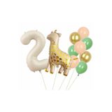 Parti Station Safari Zürafa 2 Yaş Doğum Günü Yıldızlı Balon Set PSZURAFA2BS