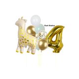 Parti Station Safari Zürafa 4 Yaş Doğum Günü Balon Set PSZURFA