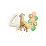 Parti Station Safari Zürafa 4 Yaş Doğum Günü Yıldızlı Balon Set PSZURAFA2BS