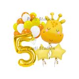 Parti Station Safari Zürafa 5 Yaş Doğum Günü Balon Set PSZURAFA