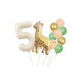 Parti Station Safari Zürafa 5 Yaş Doğum Günü Yıldızlı Balon Set PSZURAFA2BS