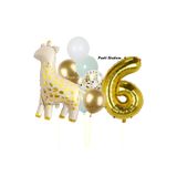 Parti Station Safari Zürafa 6 Yaş Doğum Günü Balon Set PSZURFA