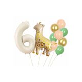 Parti Station Safari Zürafa 6 Yaş Doğum Günü Yıldızlı Balon Set PSZURAFA2BS