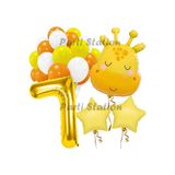 Parti Station Safari Zürafa 7 Yaş Doğum Günü Balon Set PSZURAFA